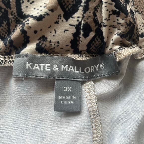 Kate & Mallory Brown / Black Patterned Pants Size 3X - Picture 3 of 14